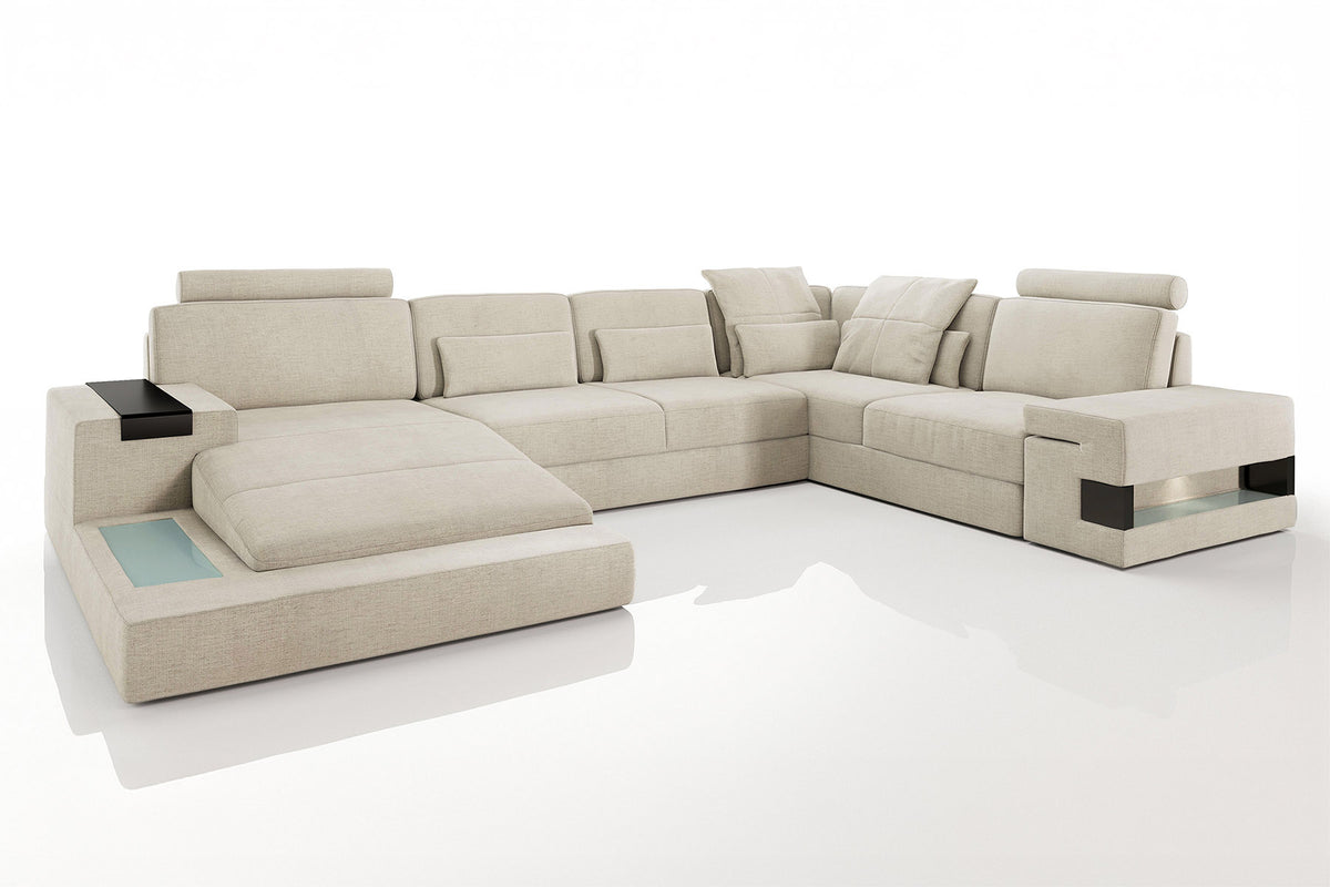 Los Angeles Fabric U-Chaise Sectional