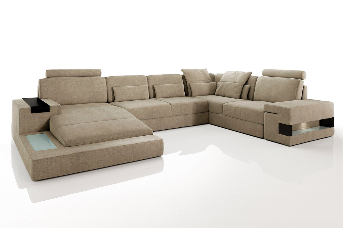 Los Angeles Fabric U-Chaise Sectional