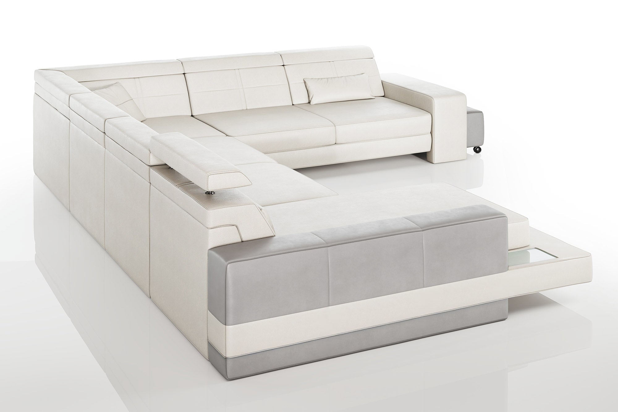Houston Leather U-Chaise Sectional