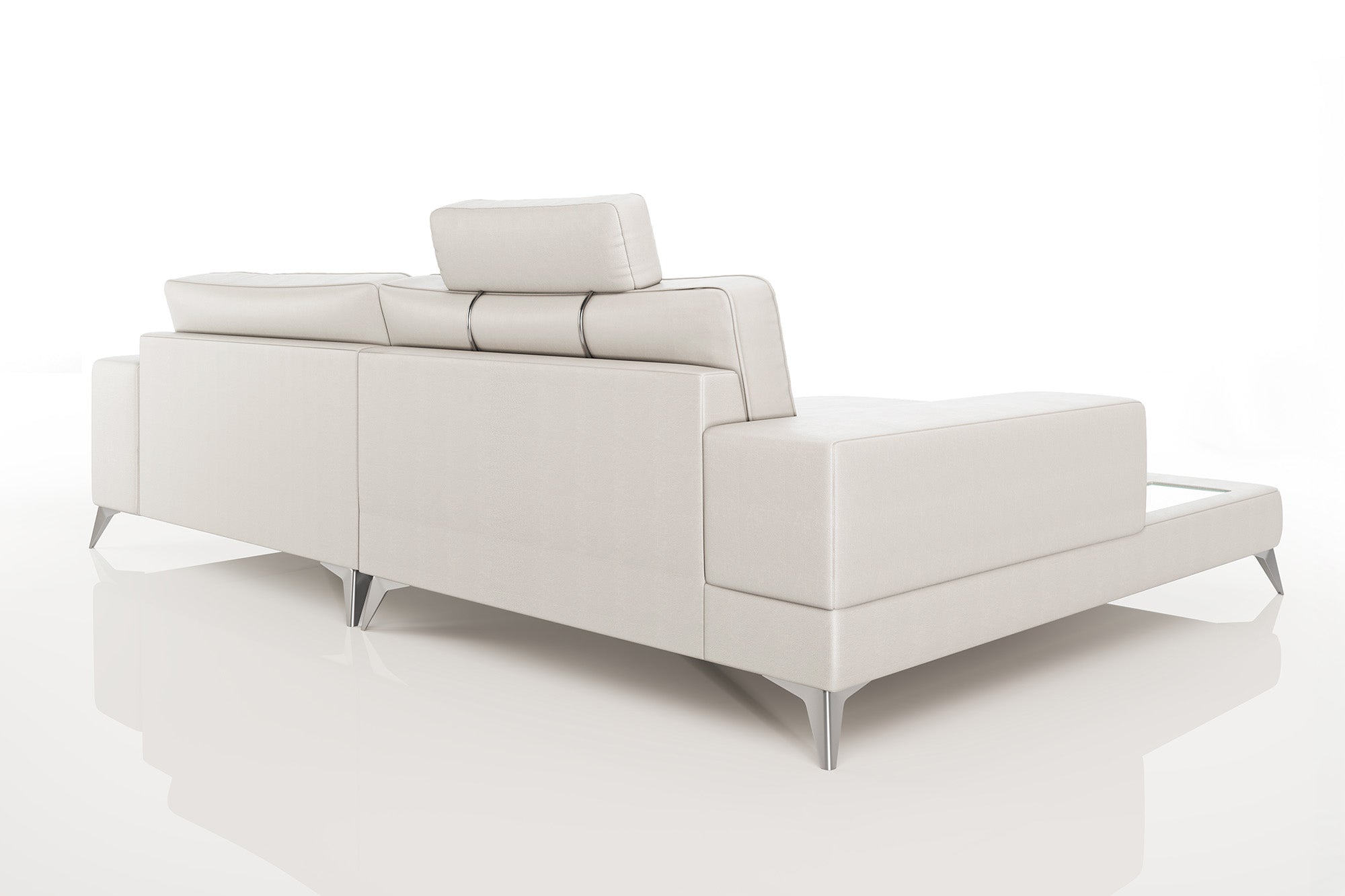 New York IV Leather Chaise Sofa Small
