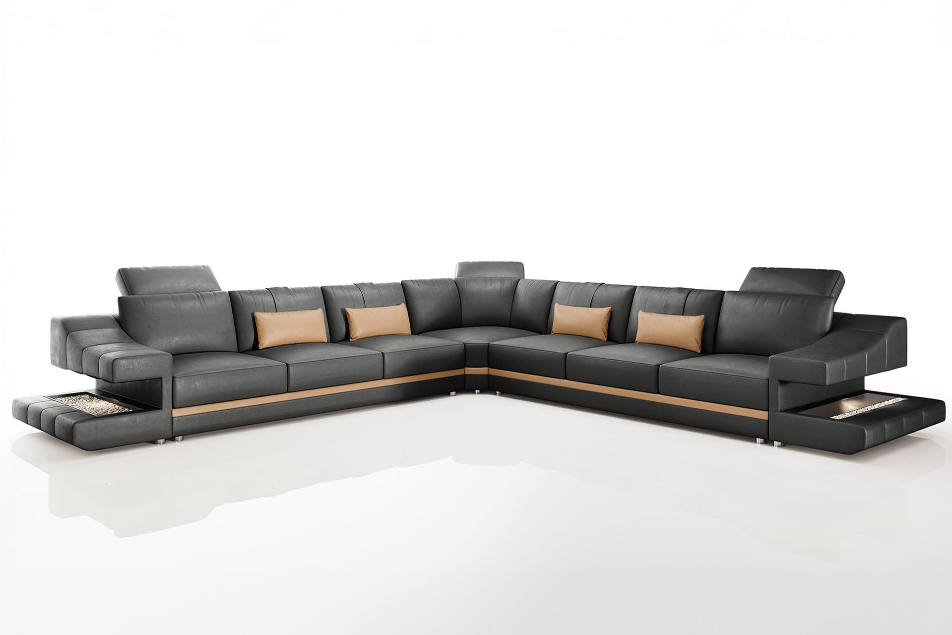 Chicago LG Leather L-Sectional Large
