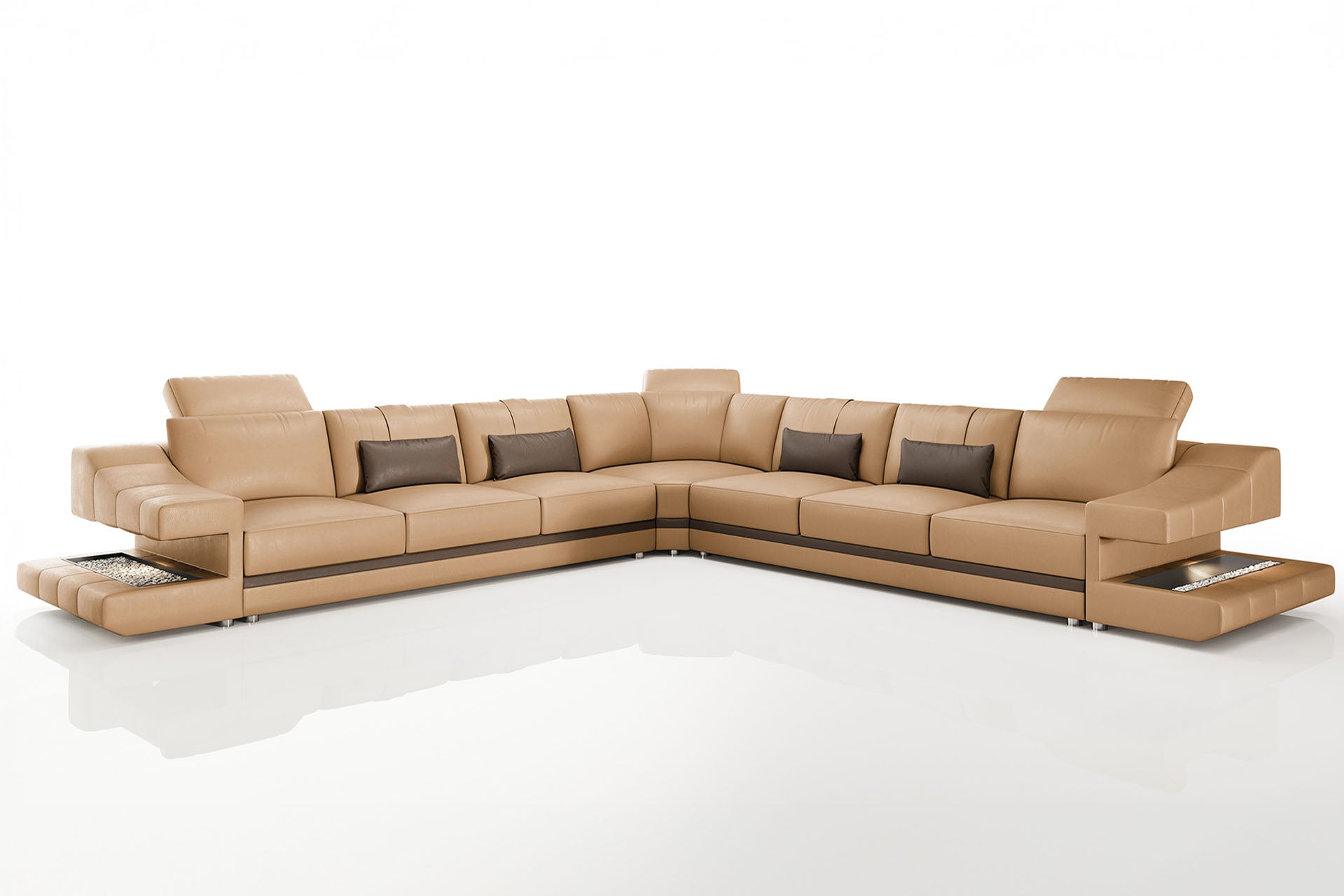 Chicago LG Leather L-Sectional Large