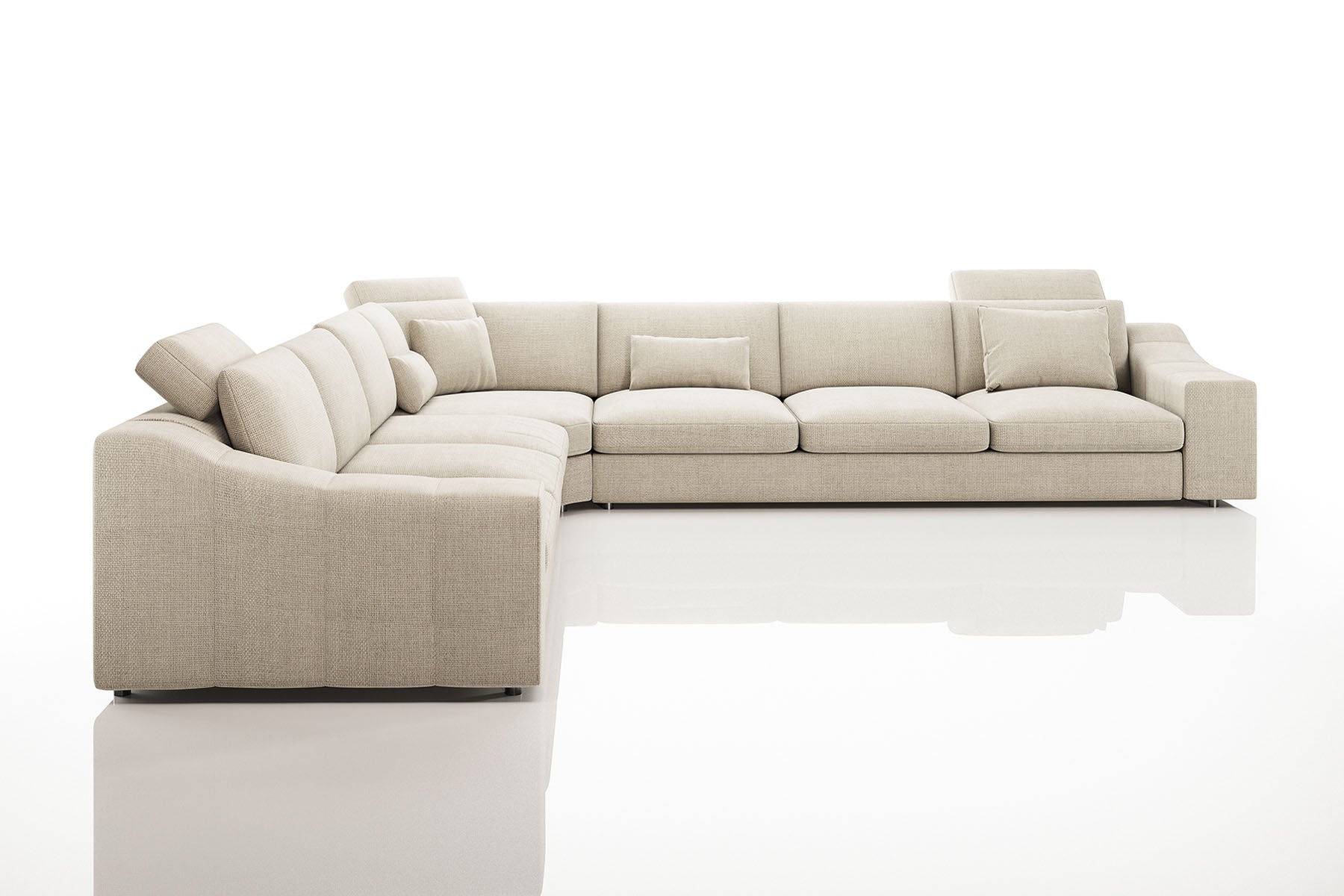 Chicago LG Modern Fabric L-Sectional Large