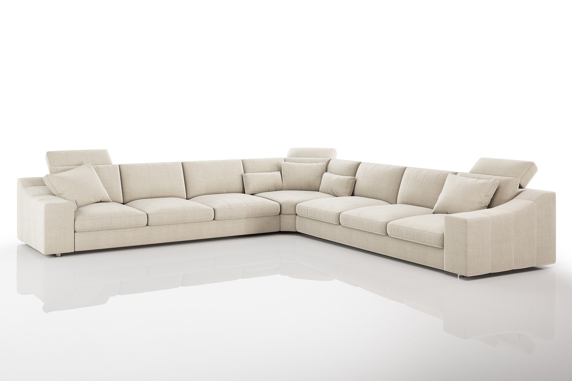 Chicago LG Modern Fabric L-Sectional Large