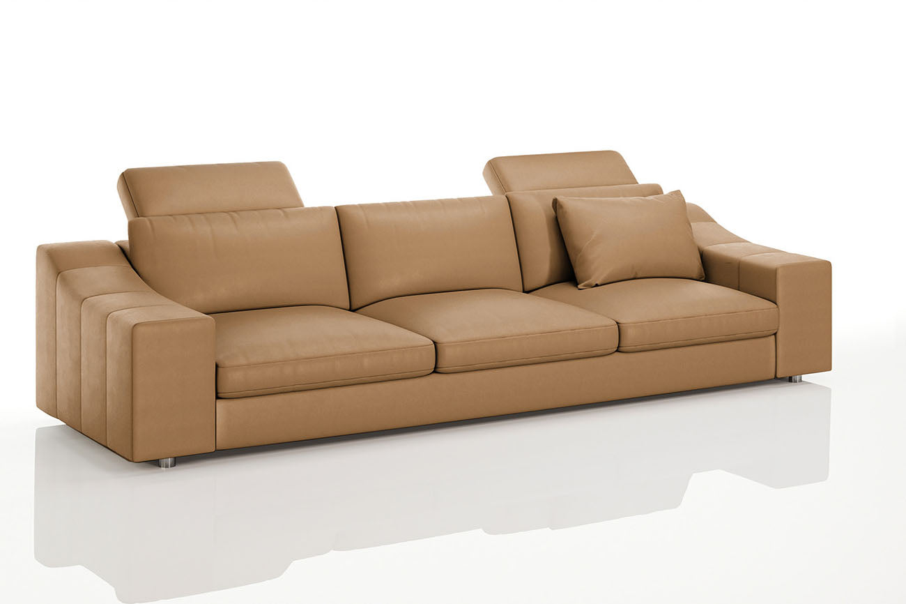 Chicago Modern Leather 3 Seater Sofa