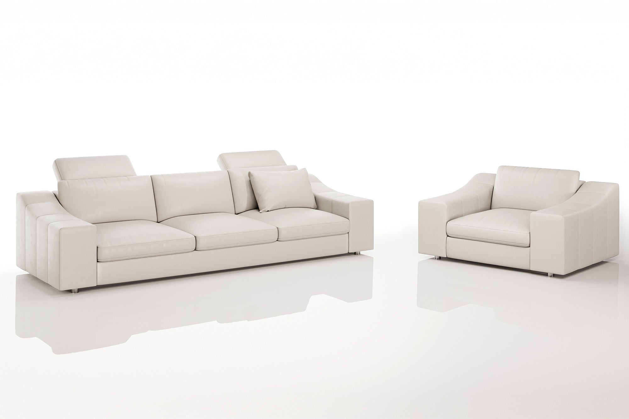 Chicago Modern Leather Sofa Set