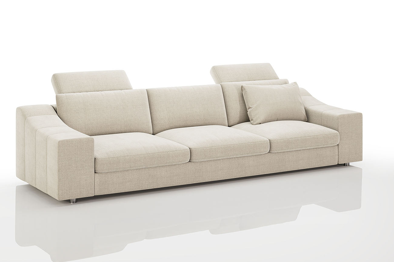 Chicago Modern Fabric 3 Seater Sofa
