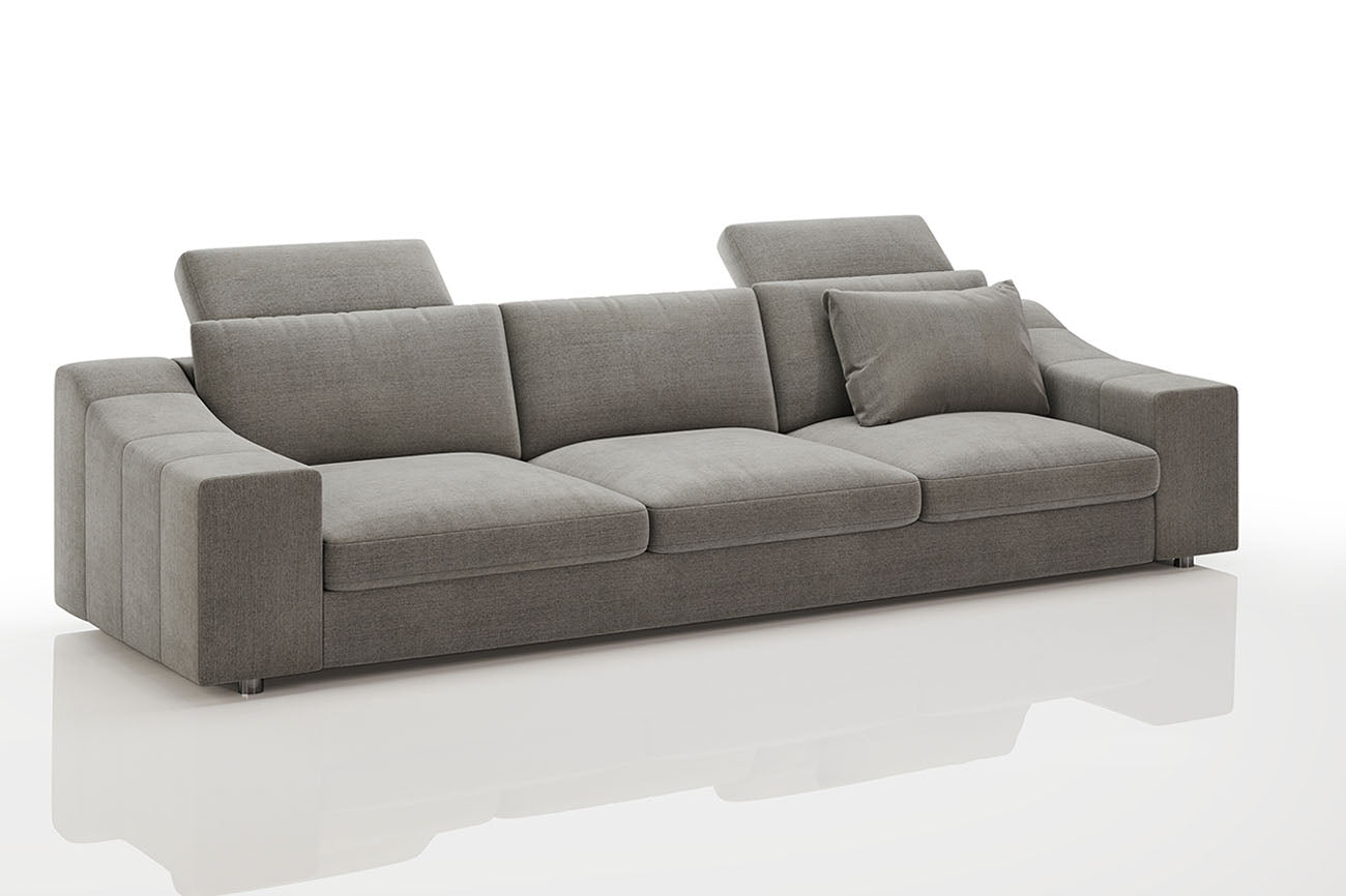 Chicago Modern Fabric 3 Seater Sofa