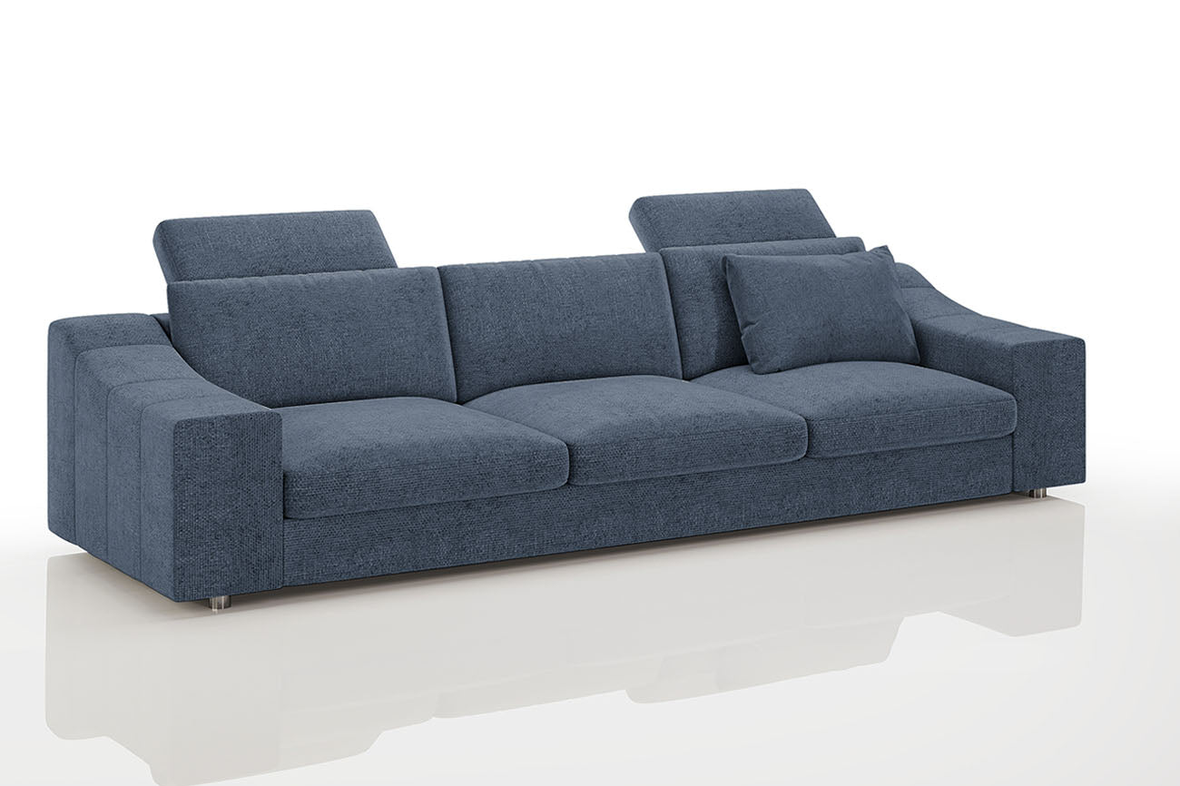 Chicago Modern Fabric 3 Seater Sofa