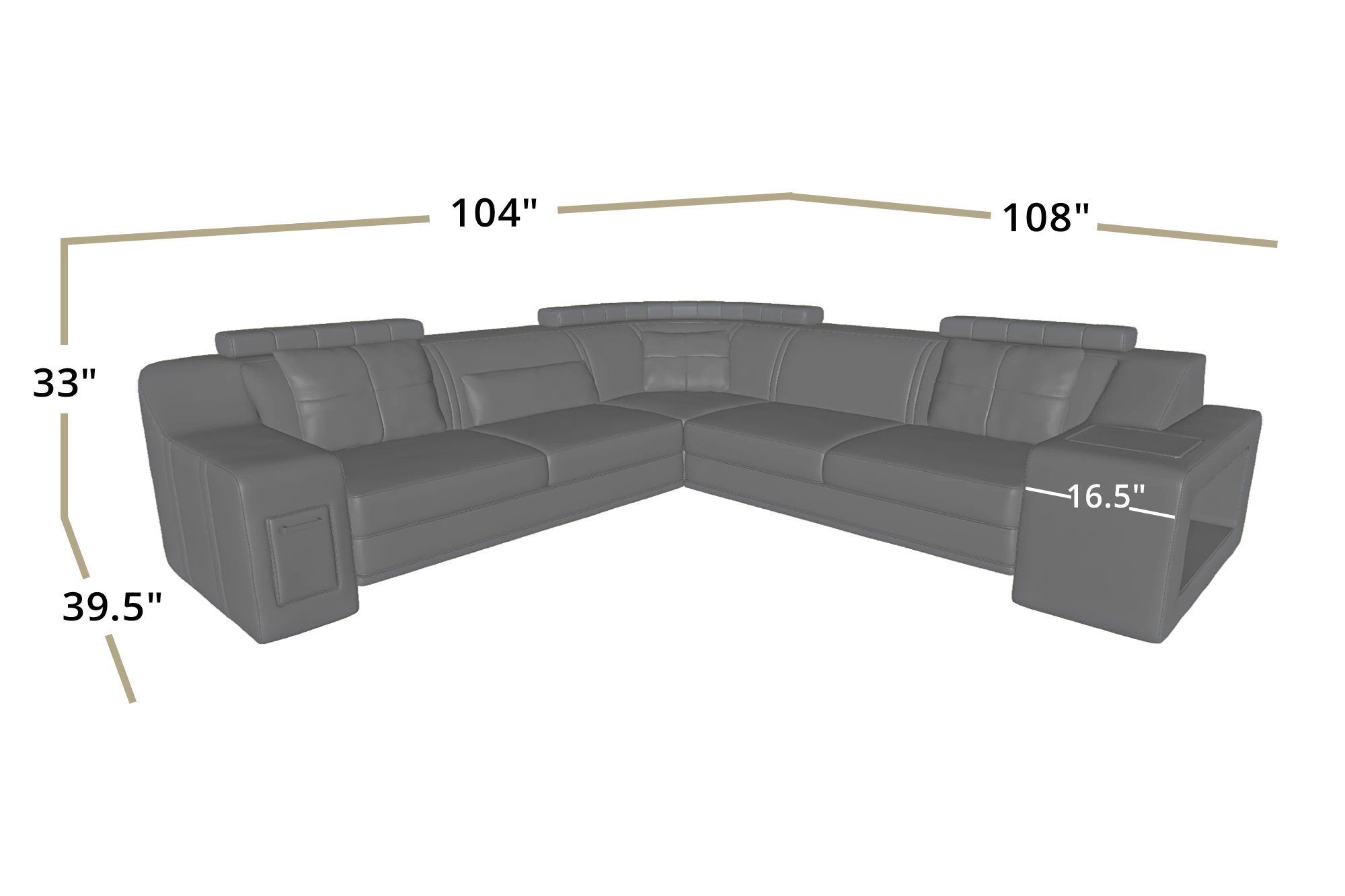 California II Leather L-Sectional