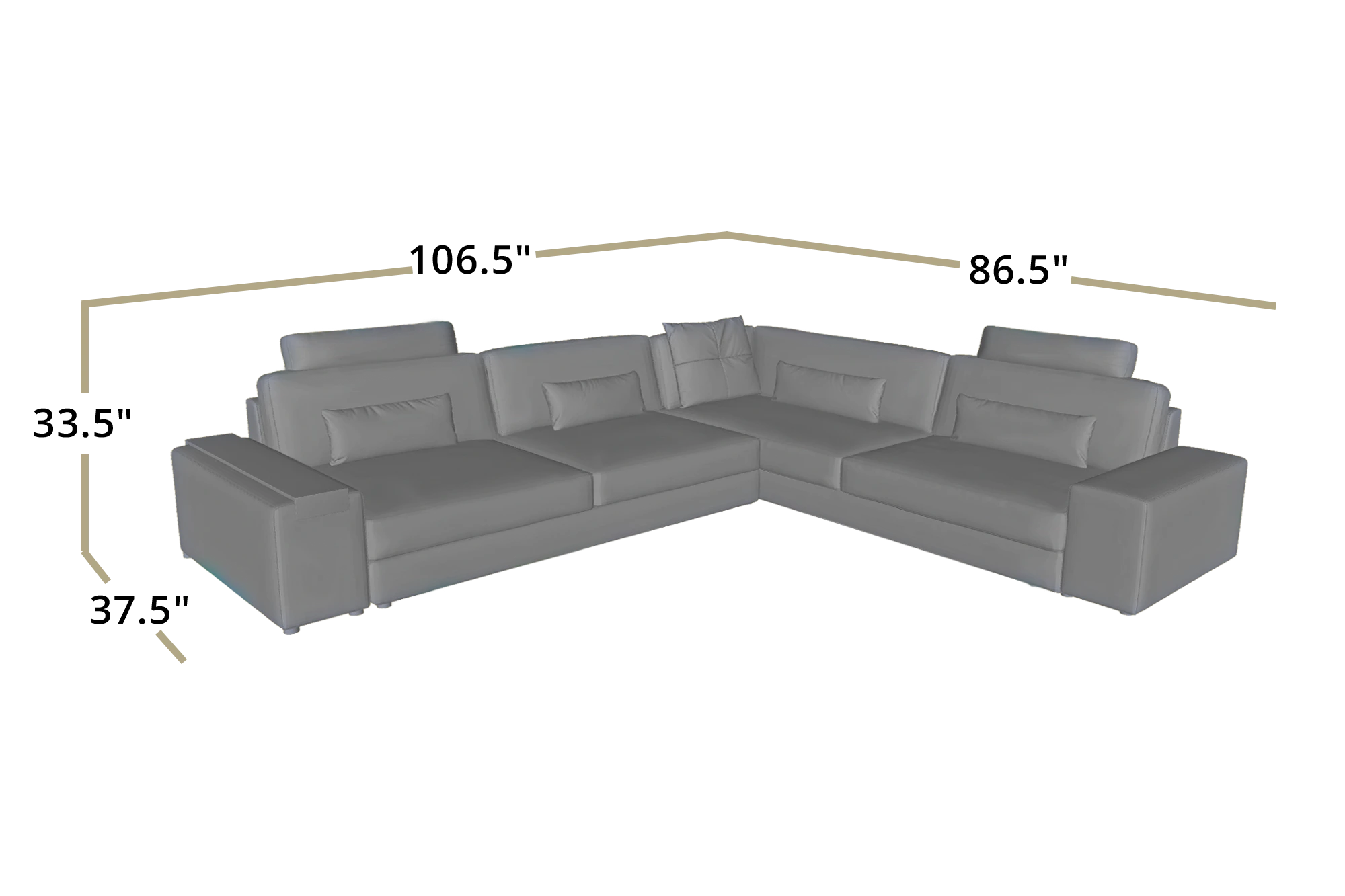 Los Angeles II Modern Fabric L-Sectional
