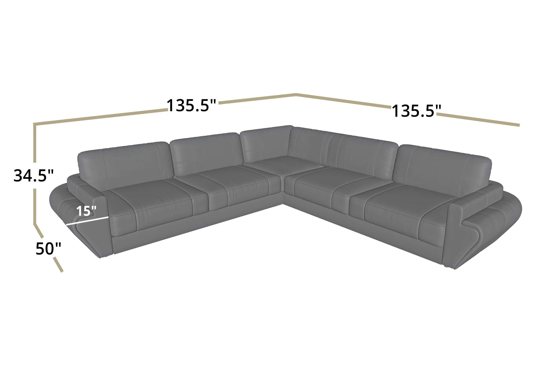 Texas Leather L-Sectional
