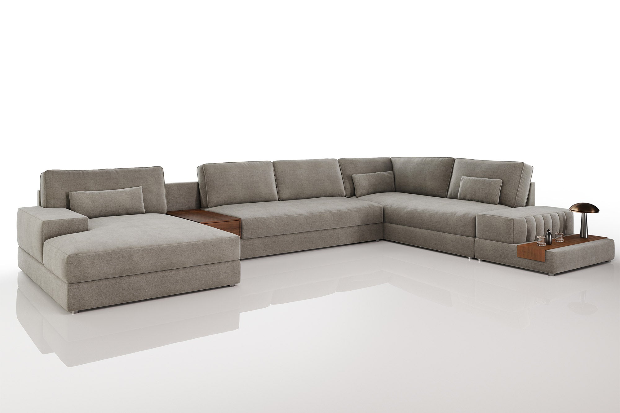 Florida LG Modern Fabric U-Chaise Sectional