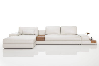 Florida Modern Leather Chaise Sofa