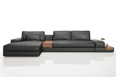Florida Modern Leather Chaise Sofa