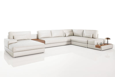 Florida LG Modern Leather U-Chaise Sectional