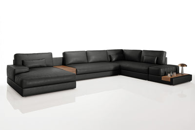 Florida LG Modern Leather U-Chaise Sectional
