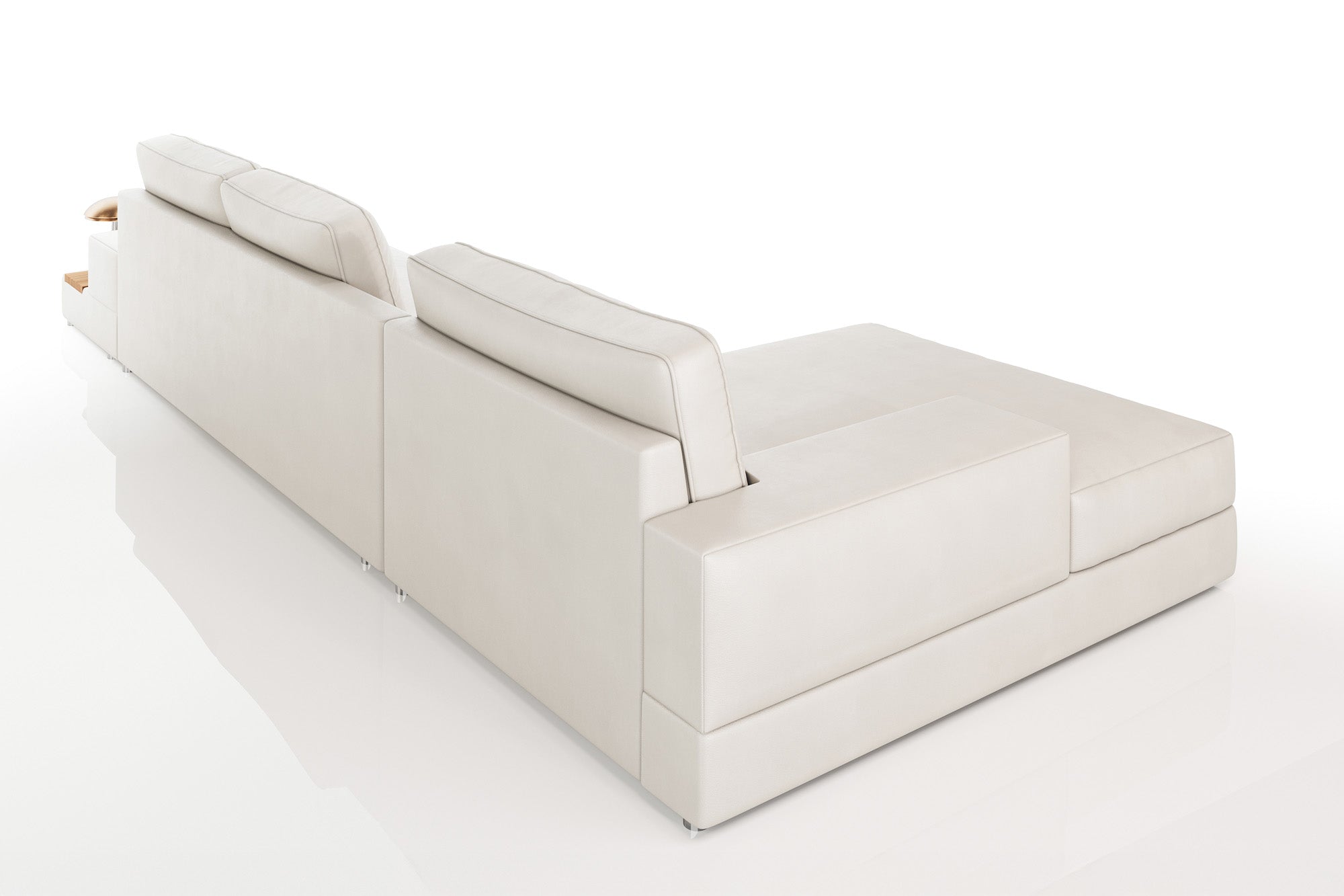 Florida Modern Leather Chaise Sofa
