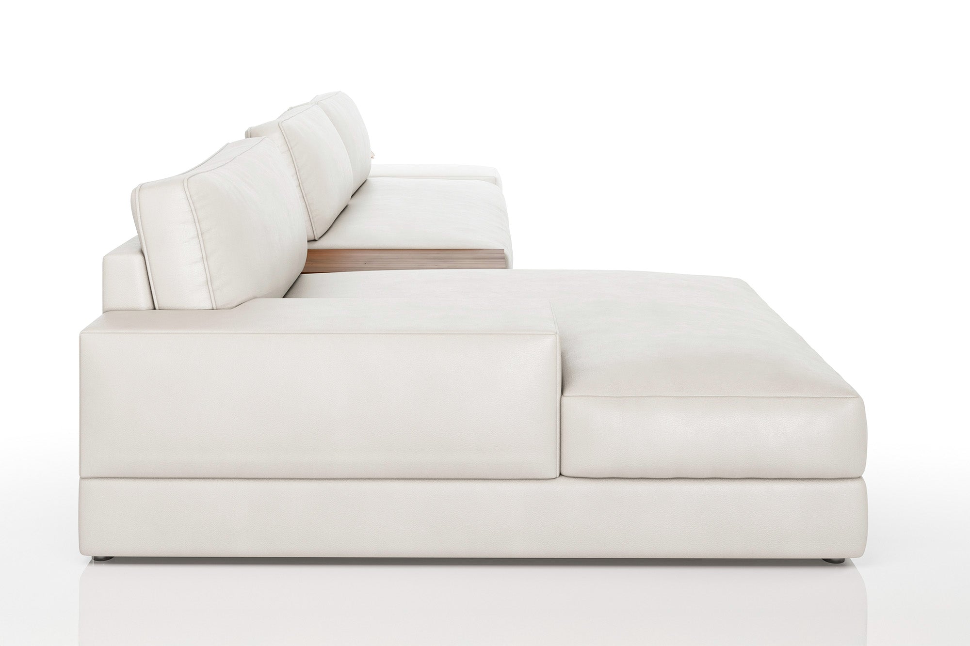 Florida Modern Leather Chaise Sofa