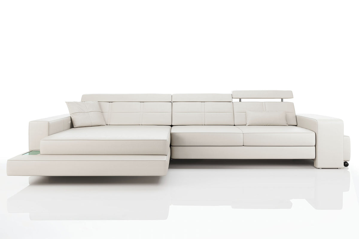 Houston III Leather Chaise Sofa