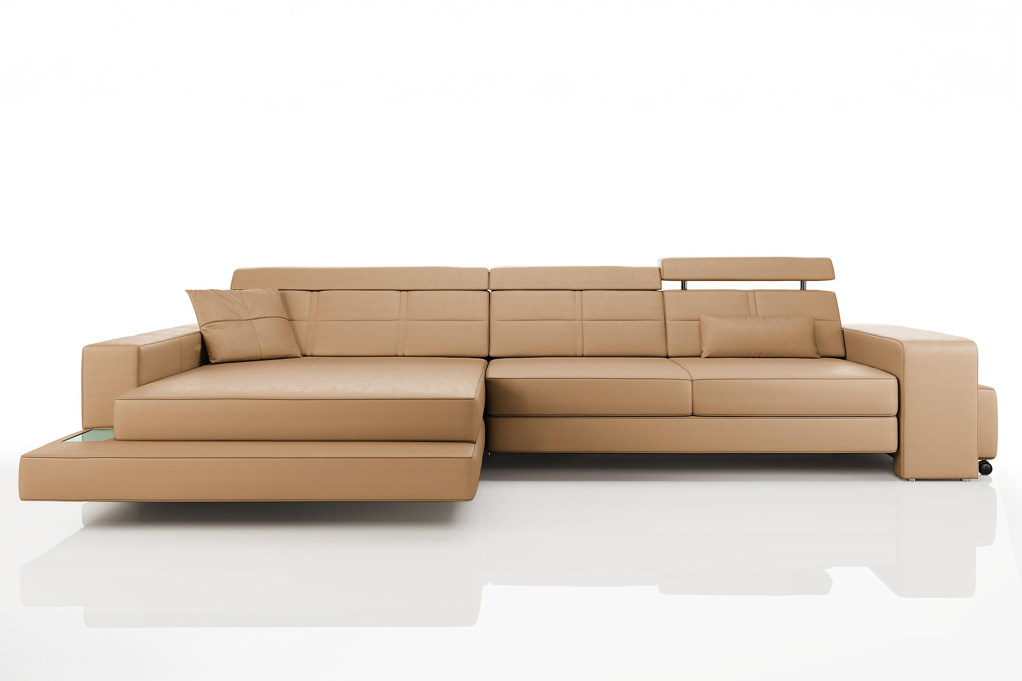 Houston III Leather Chaise Sofa
