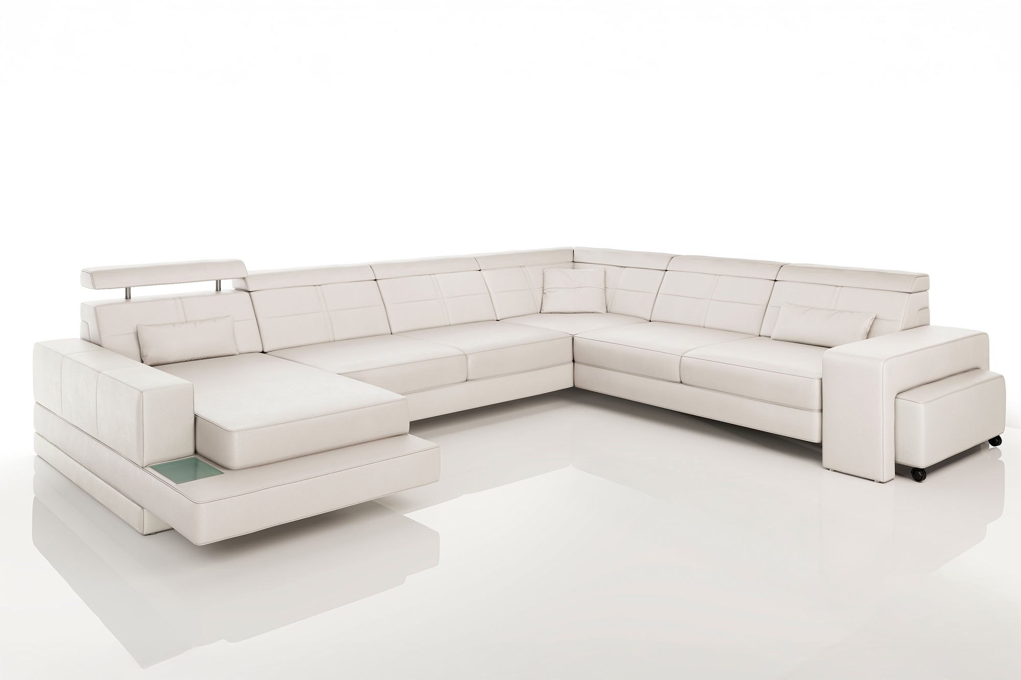 Houston Leather U-Chaise Sectional
