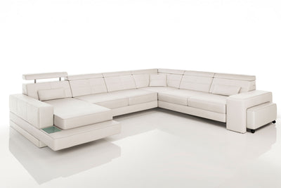 Houston Leather U-Chaise Sectional