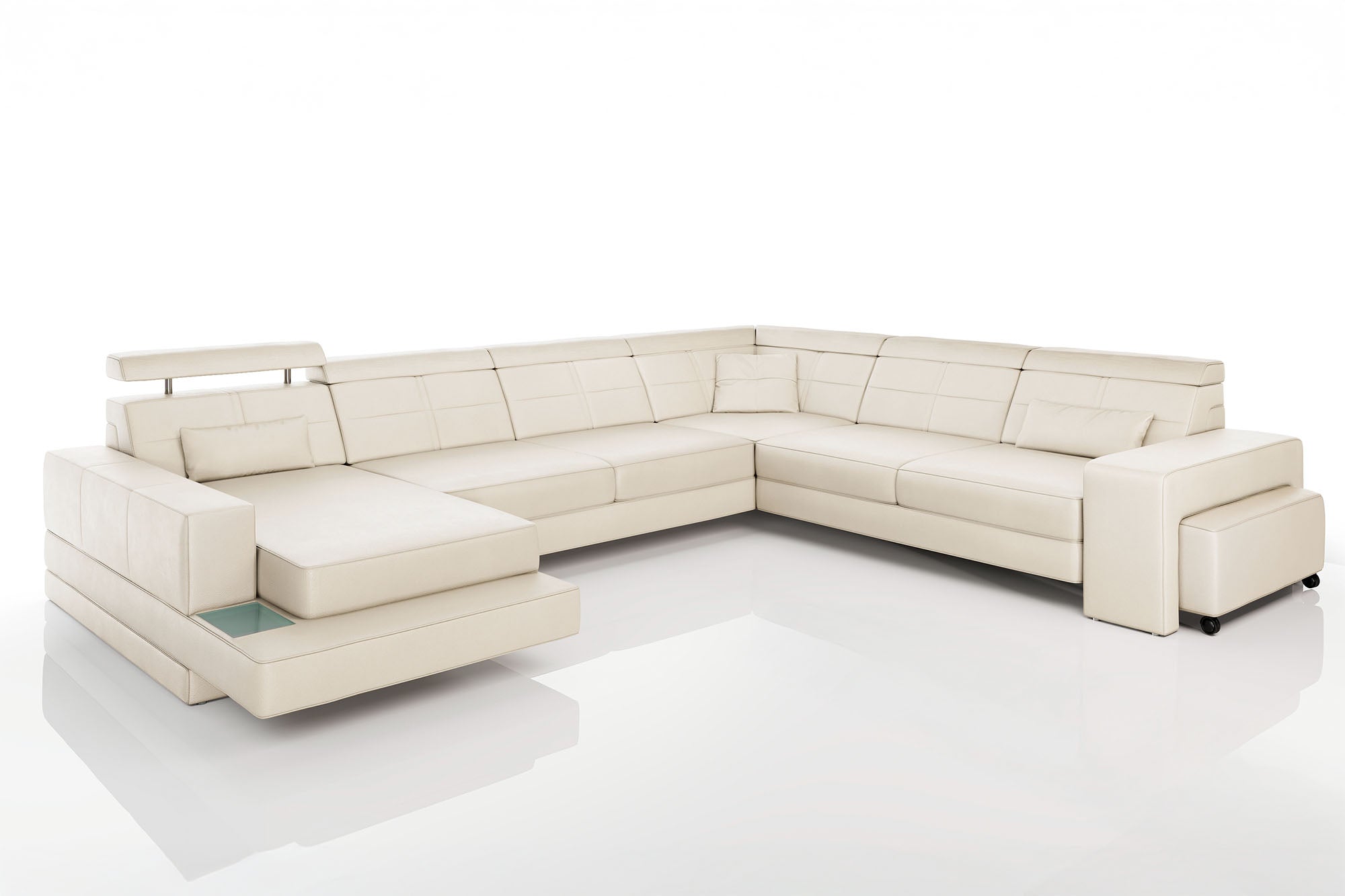 Houston Leather U-Chaise Sectional
