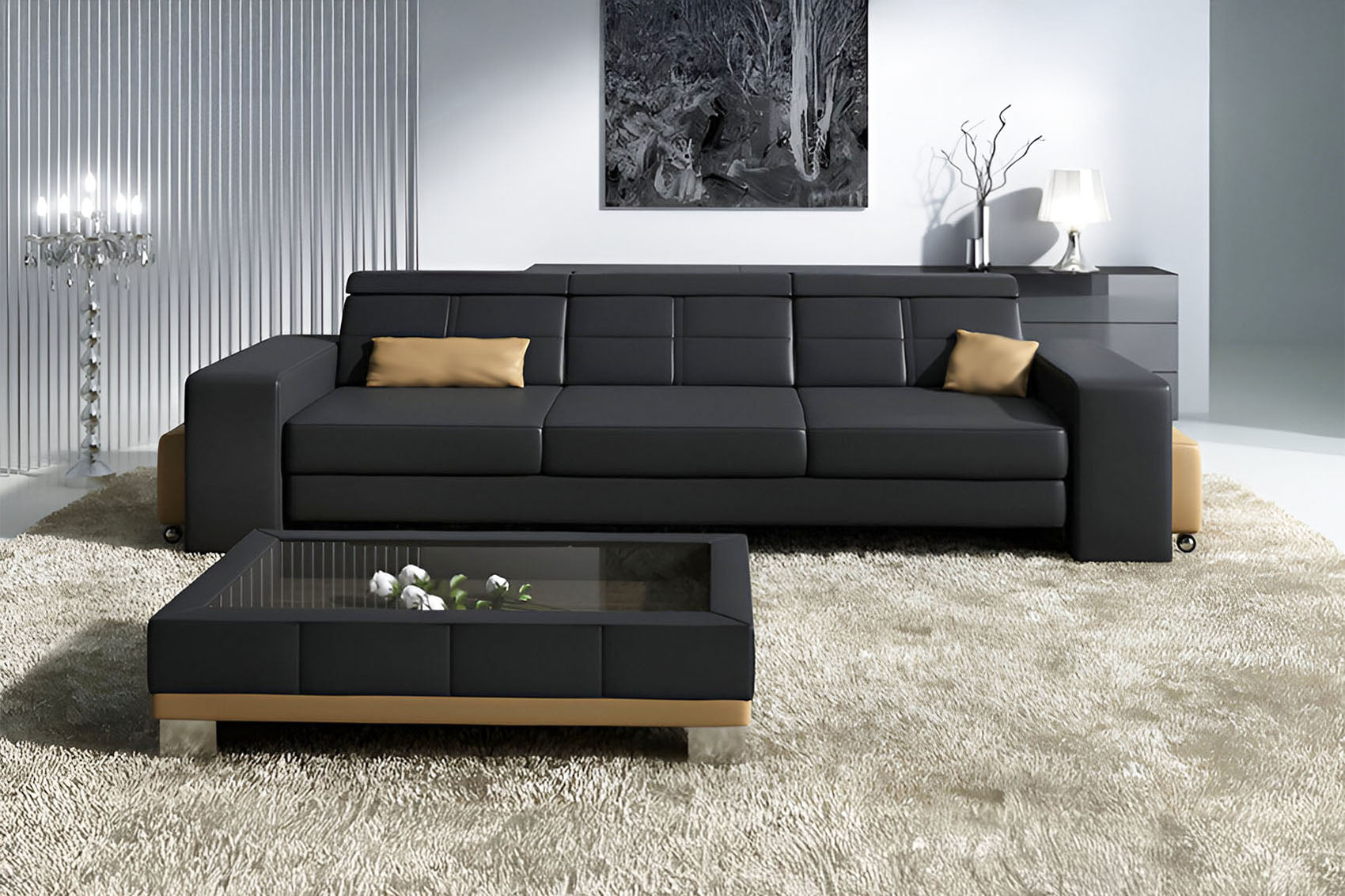 Houston Leather Sofa Set