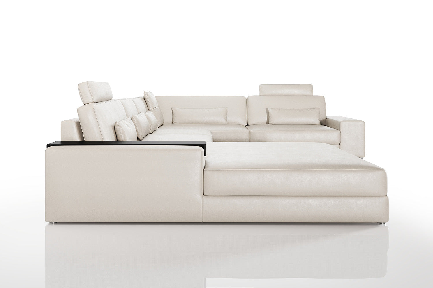 Los Angeles Modern Leather U-Chaise Sectional