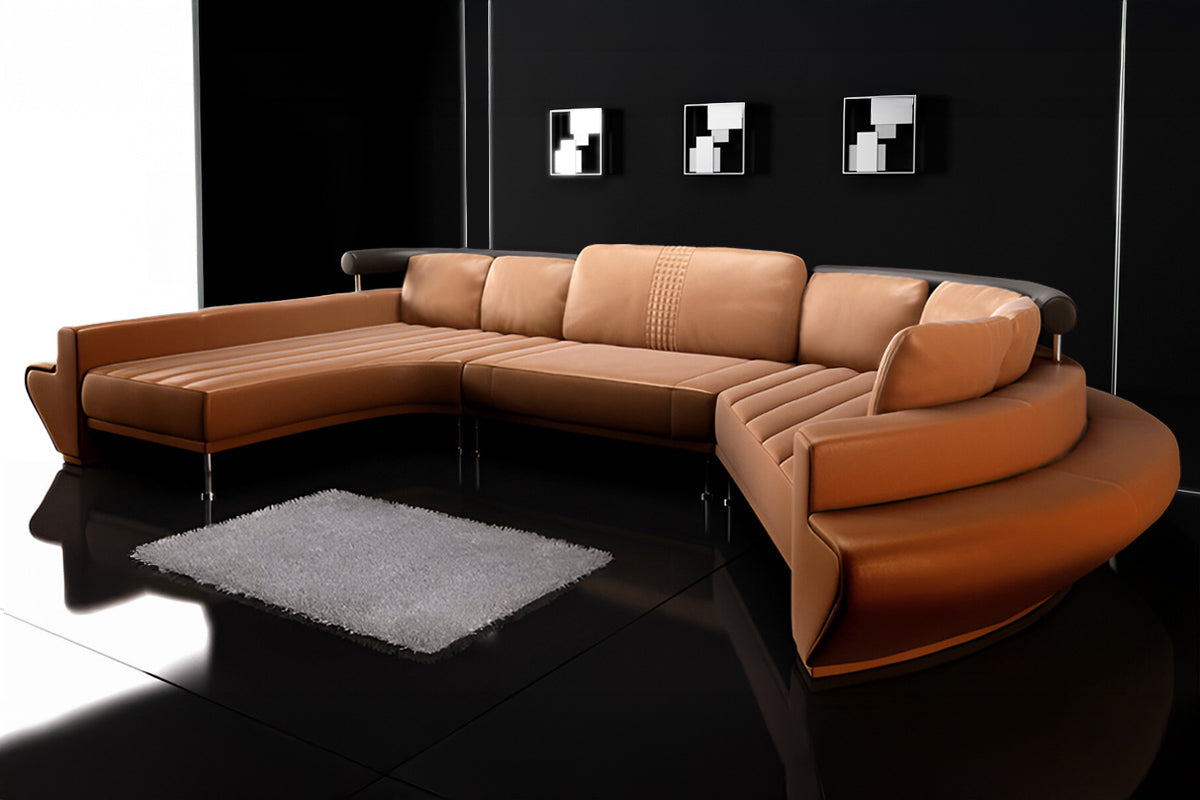 Las Vegas Leather Curve Sectional