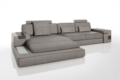 Los Angeles III Leather Chaise Sofa
