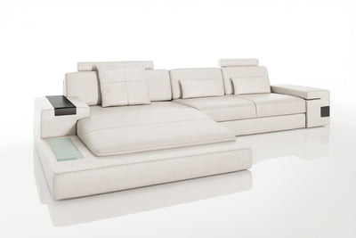 Los Angeles III Leather Chaise Sofa