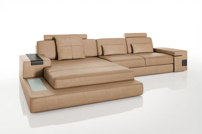 Los Angeles III Leather Chaise Sofa