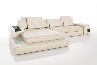 Los Angeles III Leather Chaise Sofa