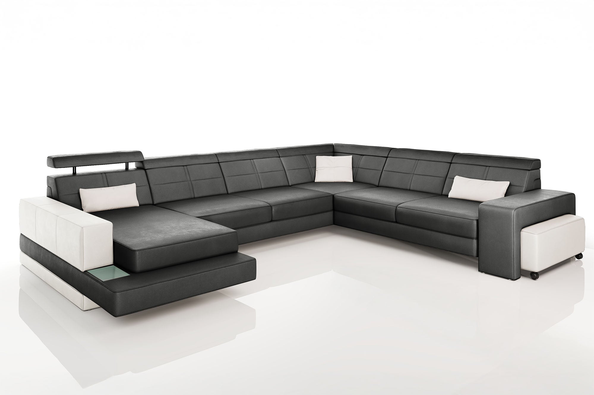 Houston Leather U-Chaise Sectional