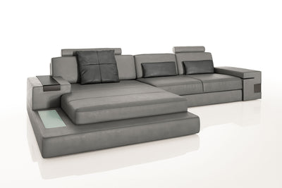 Los Angeles III Leather Chaise Sofa
