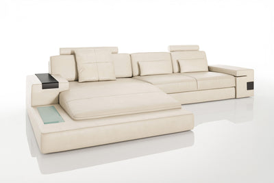 Los Angeles III Leather Chaise Sofa