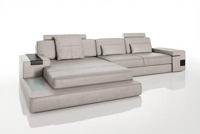 Los Angeles III Leather Chaise Sofa