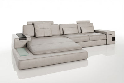 Los Angeles III Leather Chaise Sofa