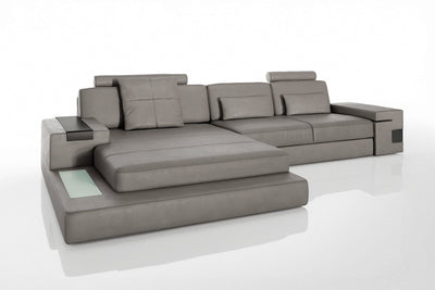 Los Angeles III Leather Chaise Sofa