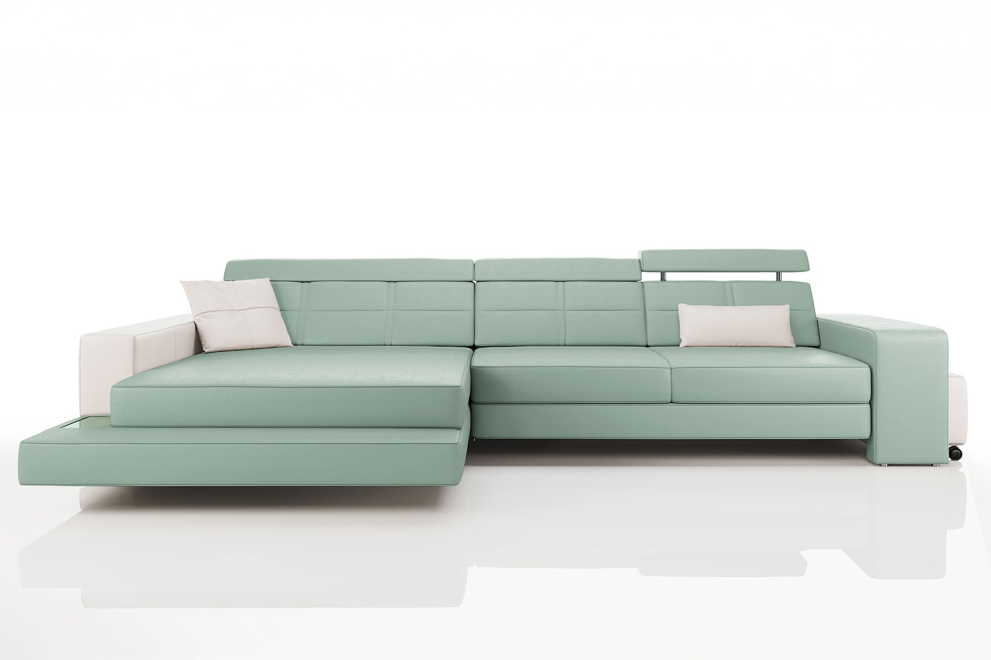 Houston III Leather Chaise Sofa