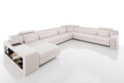 California LG Leather U-Chaise Sectional Large