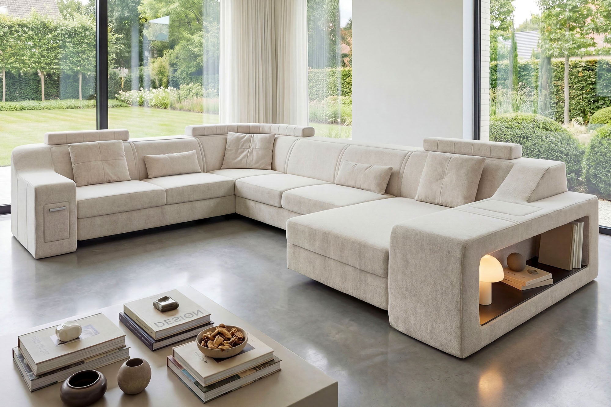 California Fabric U-Chaise Sectional