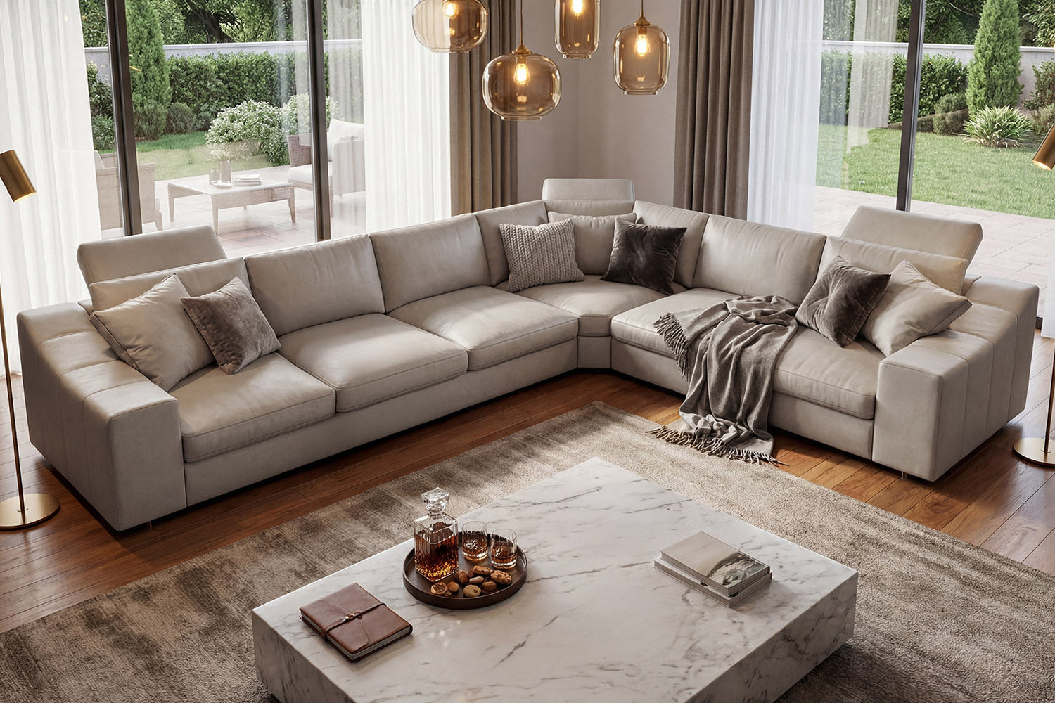 Chicago Modern Leather L-Sectional