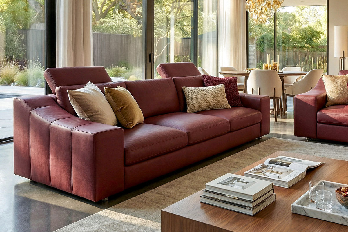 Chicago Modern Leather 3 Seater Sofa