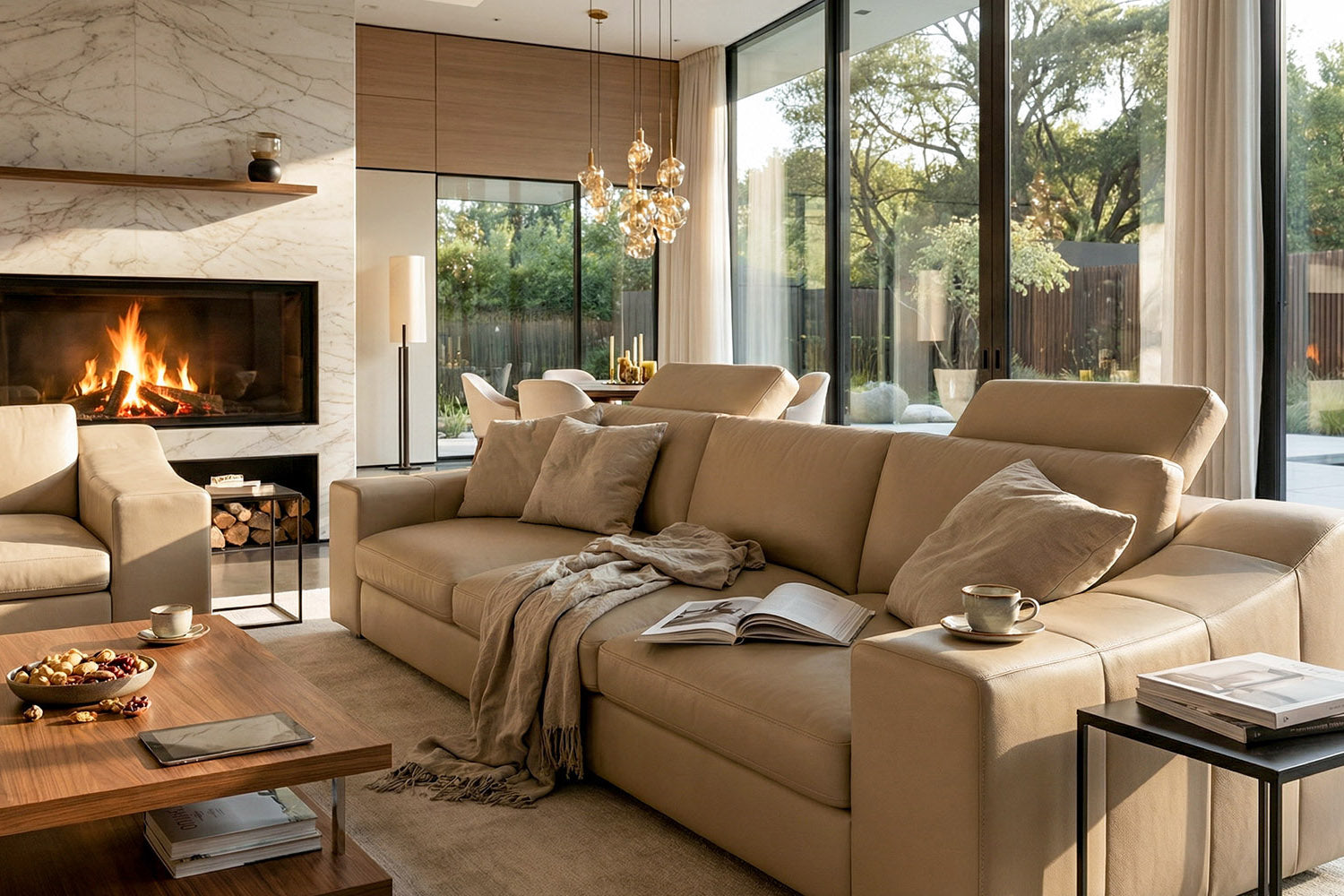Chicago Modern Leather 3 Seater Sofa