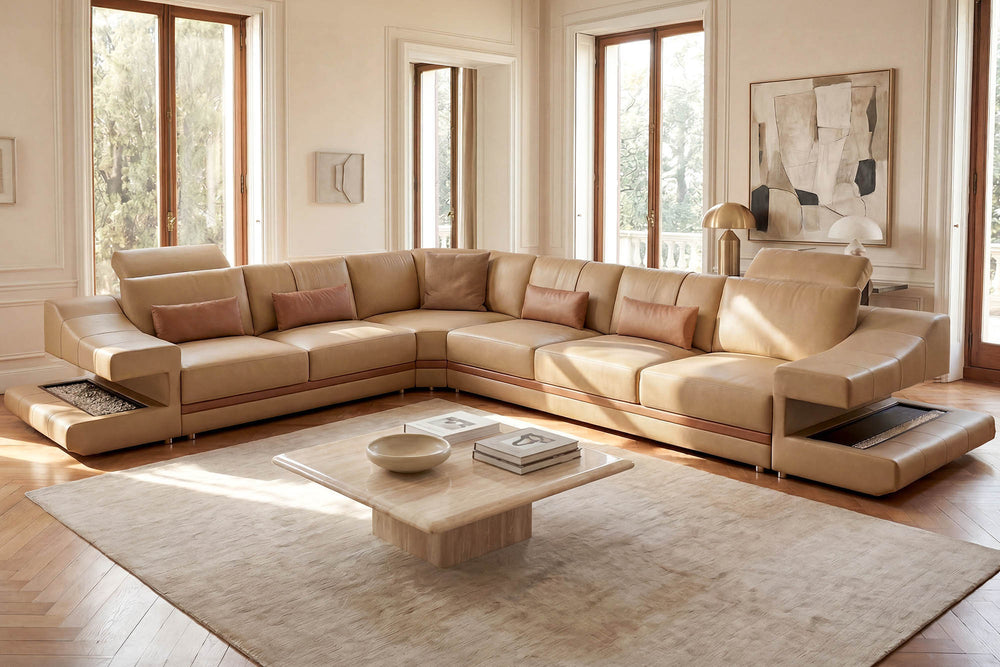 Leather L-Sectional Sofa – Chicago | Bullhoff