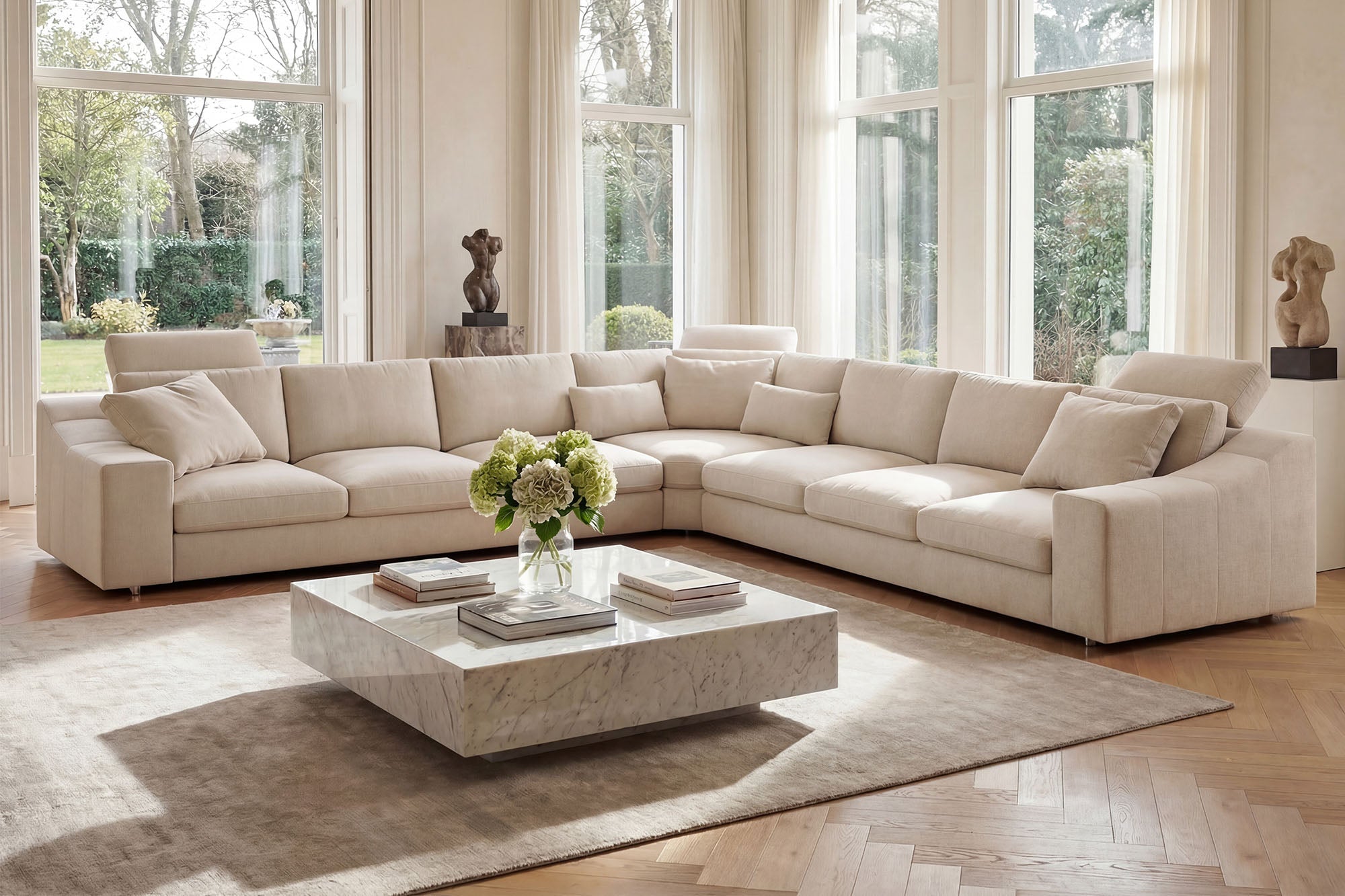 Chicago LG Modern Fabric L-Sectional Large