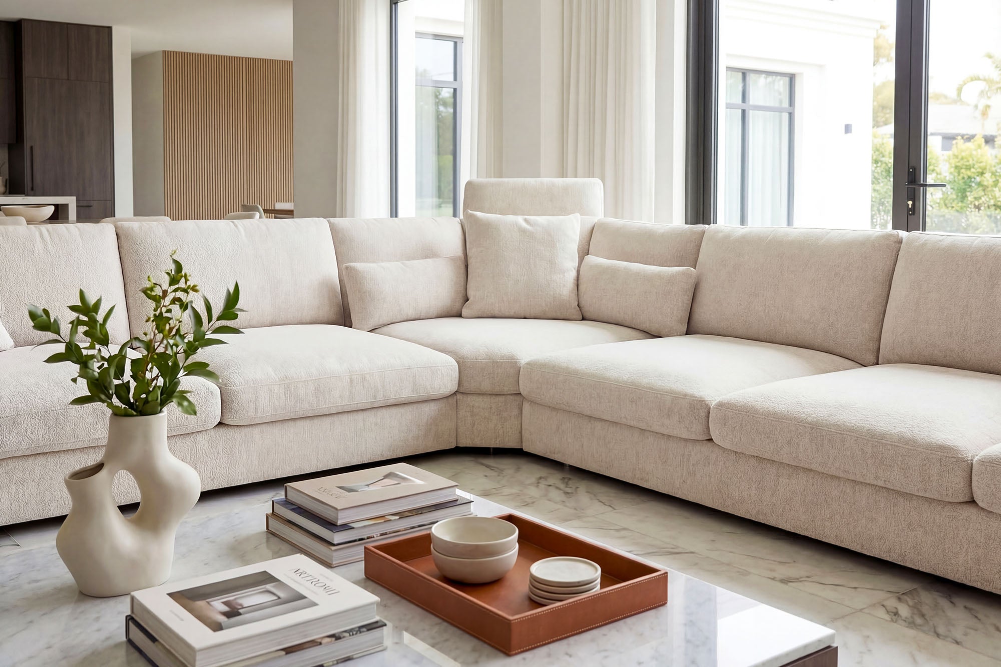 Chicago LG Modern Fabric L-Sectional Large